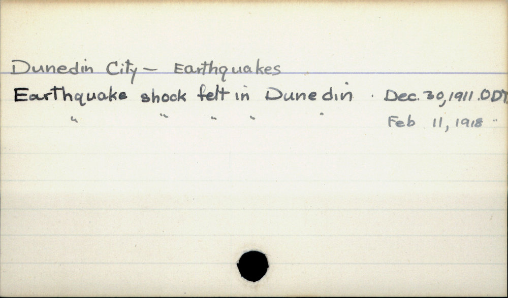 Dunedin City - Earthquakes