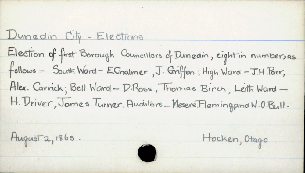 Dunedin City - Elections