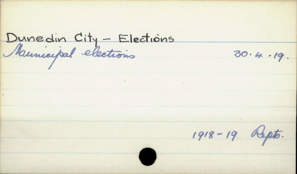 Dunedin City - Elections