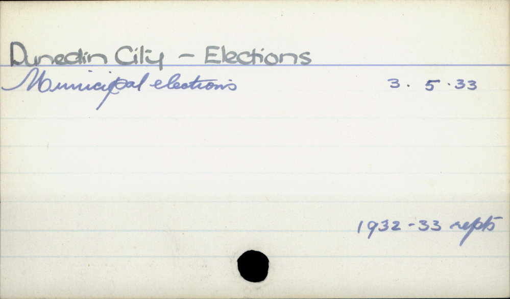 Dunedin City - Elections