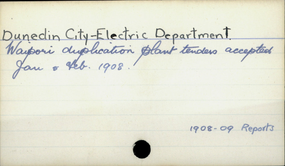 Dunedin City - Electricity Department