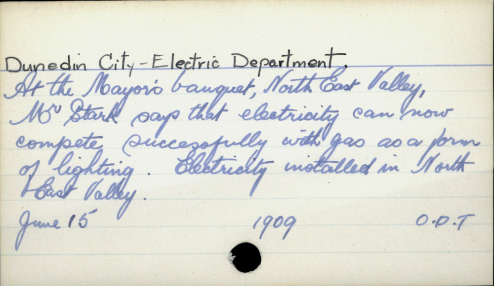 Dunedin City - Electric Department.