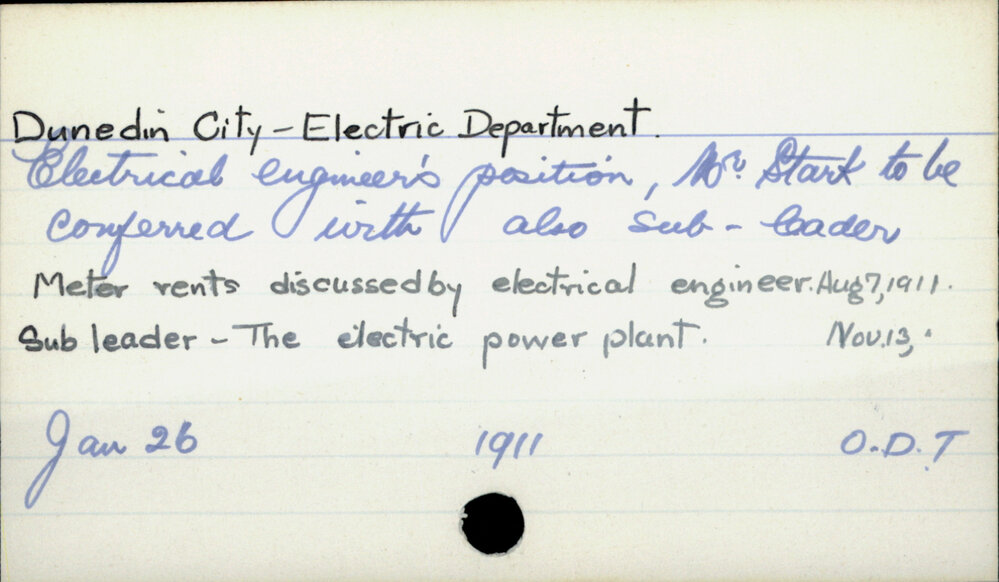 Dunedin City - Electric Department.