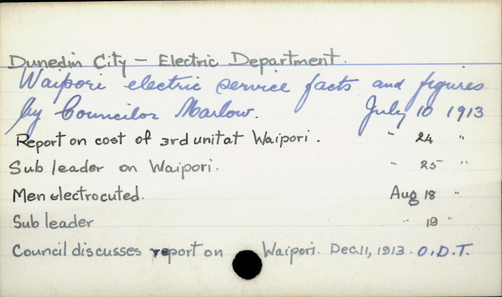 Dunedin City - Electricity Department