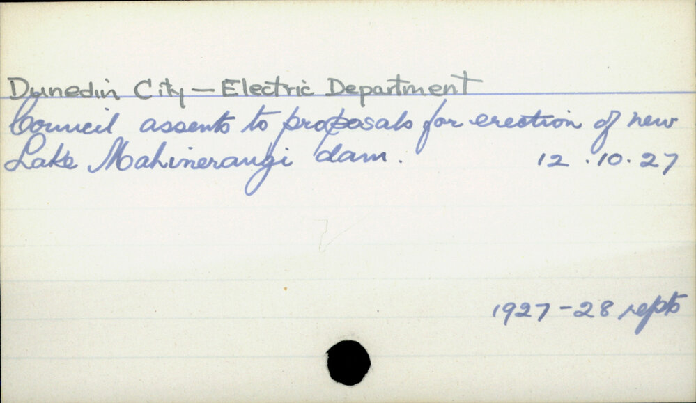Dunedin City - Electricity Department