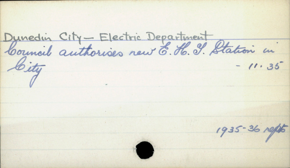 Dunedin City - Electricity Department