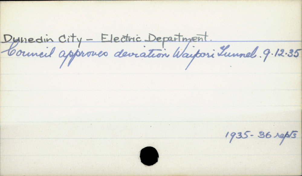 Dunedin City - Electricity Department