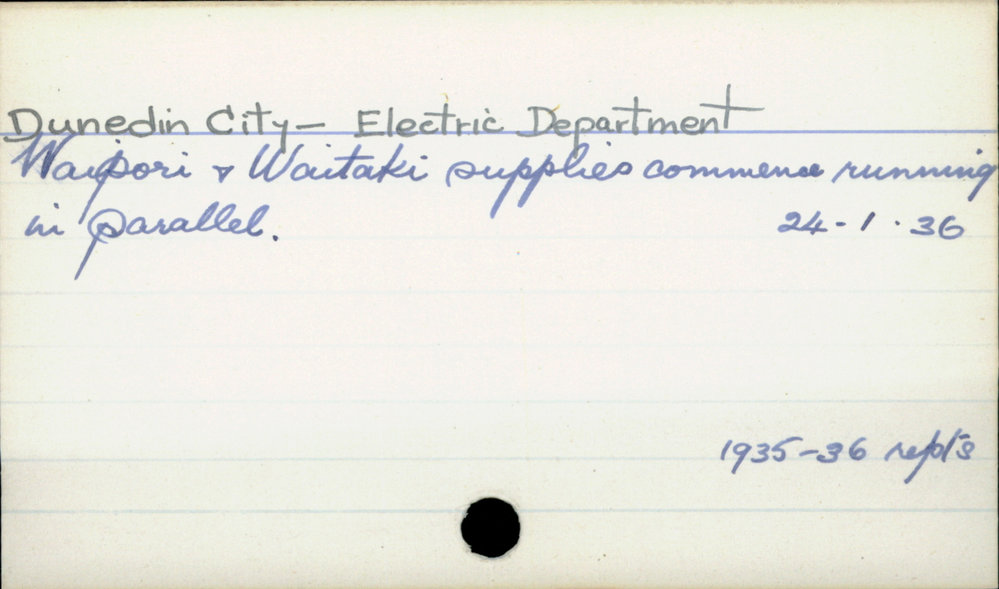 Dunedin City - Electricity Department