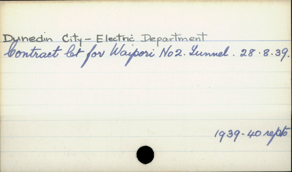 Dunedin City - Electricity Department