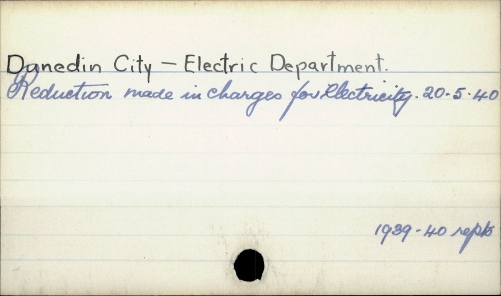 Dunedin City - Electricity Department