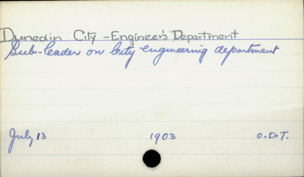 Dunedin City - Engineers' Department