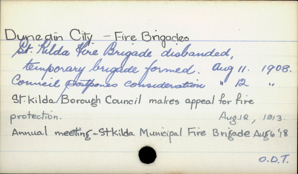 Dunedin City - Fire Brigades