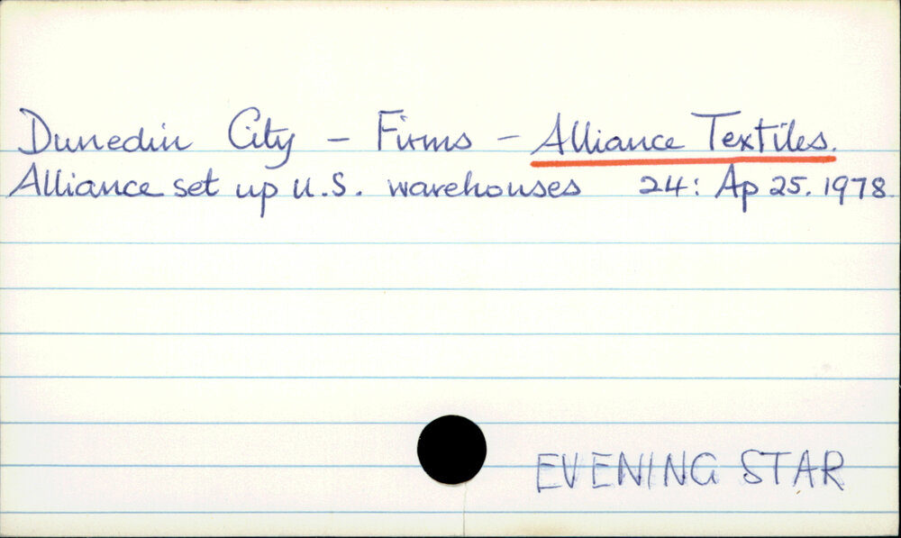 Dunedin City - Firms - Alliance Textiles.