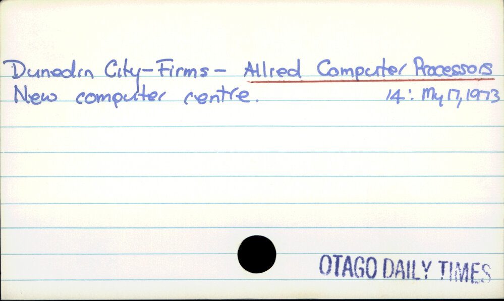 Dunedin City - Firms - Allied Computer Processors