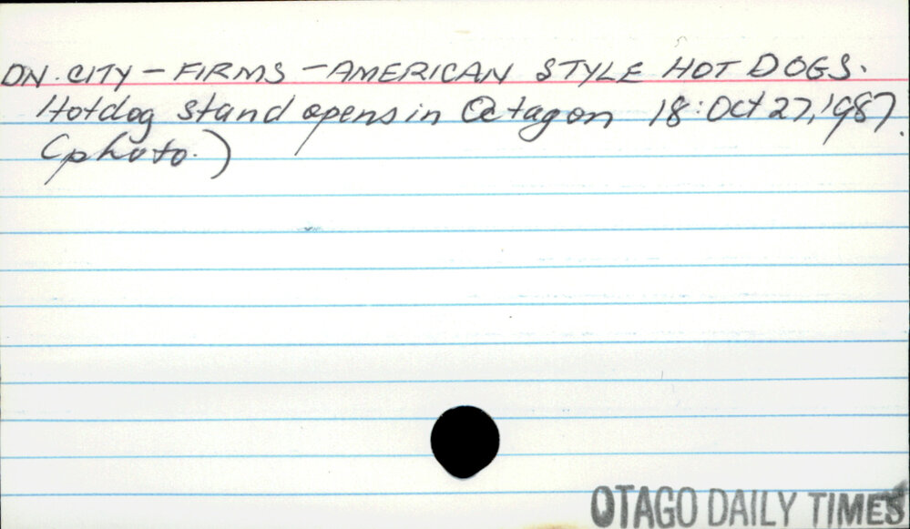 Dunedin City - Firms - American Style Hot Dogs.