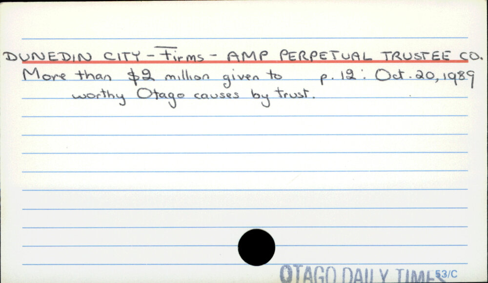 DUNEDIN CITY - FIRMS - AMP PERPETUAL TRUSTEE CO.