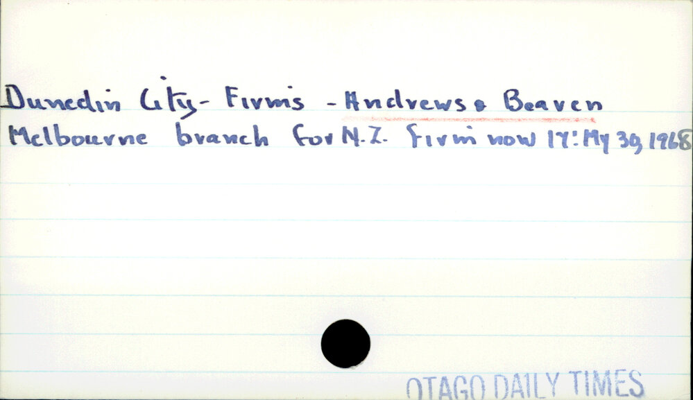 Dunedin City - Firms - Andrews &amp; Beaven