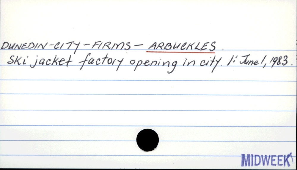 DUNEDIN - CITY - FIRMS - ARBUCKLES.