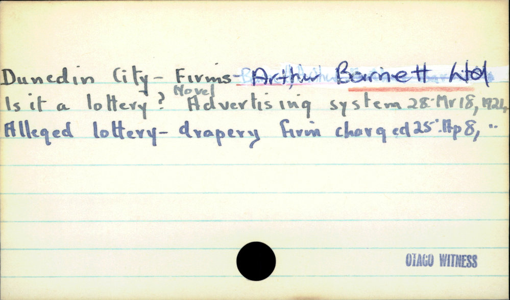 Dunedin City - Firms - Arthur Barnett Ltd