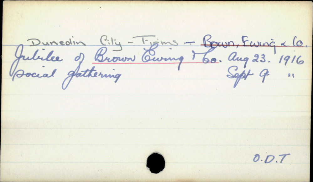 Dunedin City - Firms - Brown, Ewing &amp; Co.