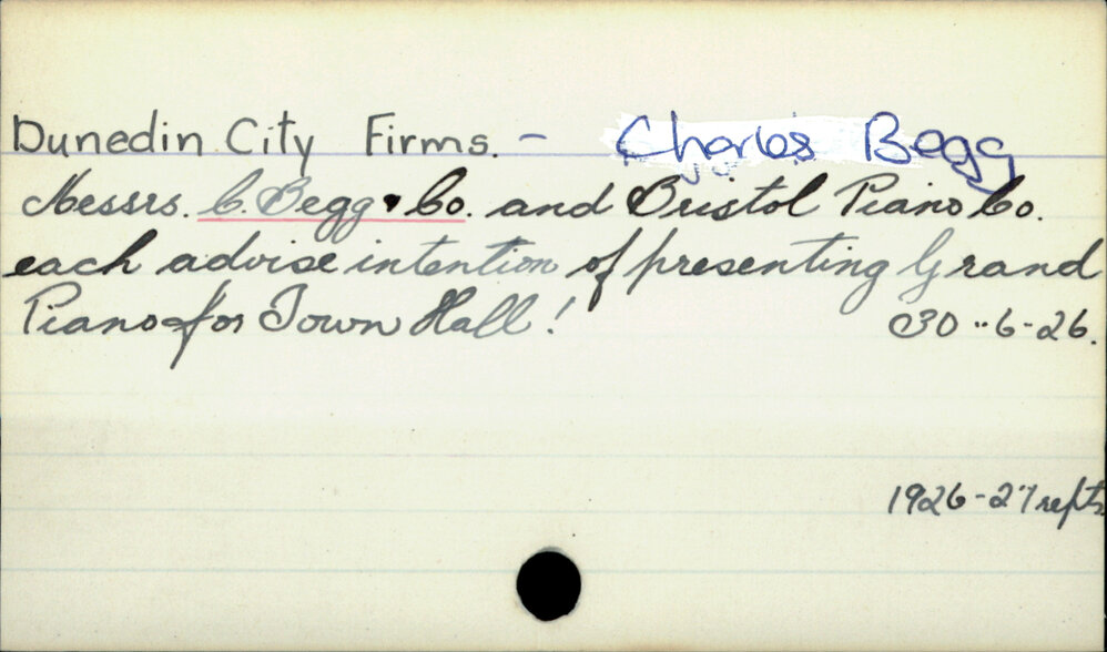 Dunedin City - Firms - Charles Begg