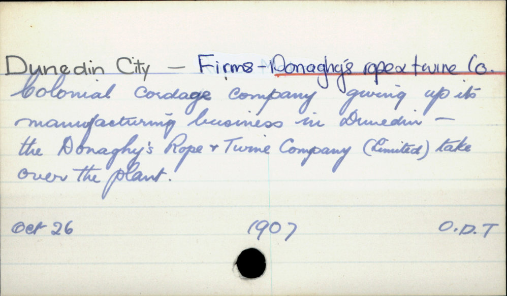 Dunedin City - Firms - Donaghy's rope &amp; twine Co.