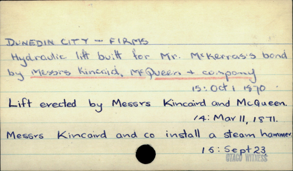 Dunedin City - Firms - Messrs Kincaid, McQueen and Co.