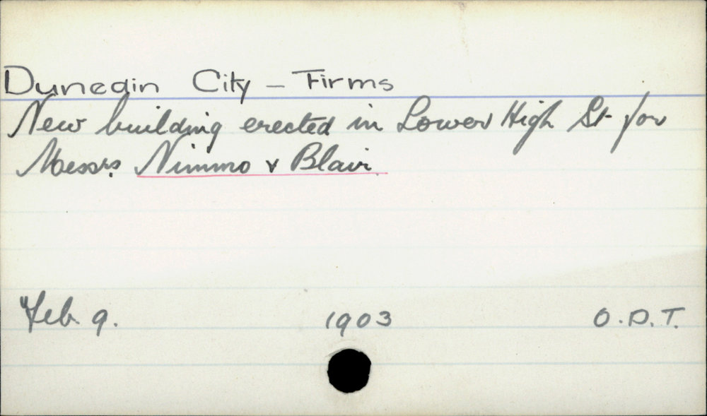 Dunedin City - Firms - Nimmo &amp; Blair