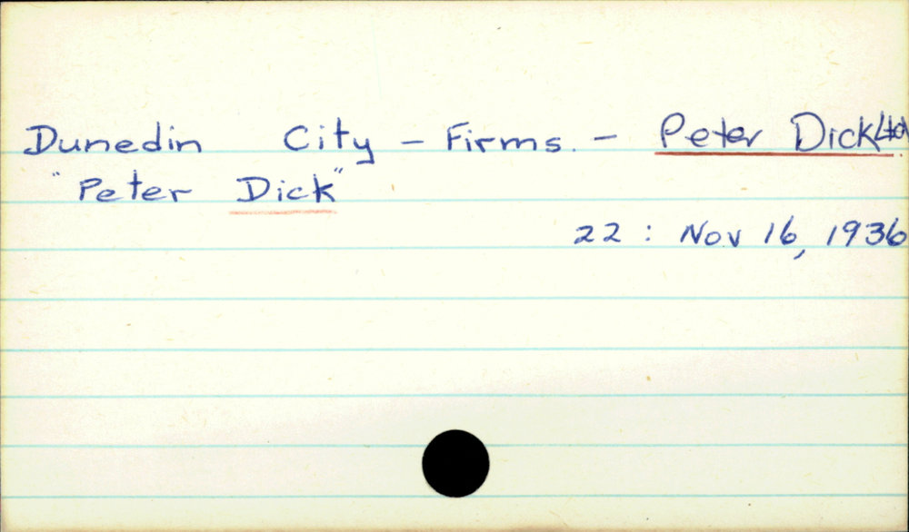 Dunedin City - Firms - Peter Dick Ltd