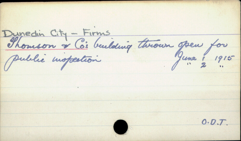 Dunedin City - Firms - Thomson &amp; Co's