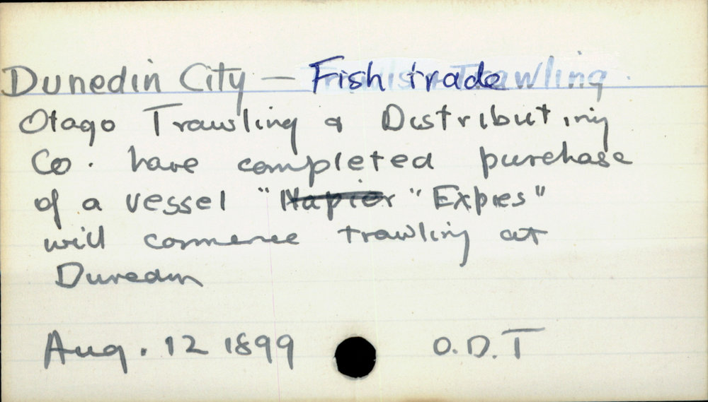 Dunedin City - Fish trade