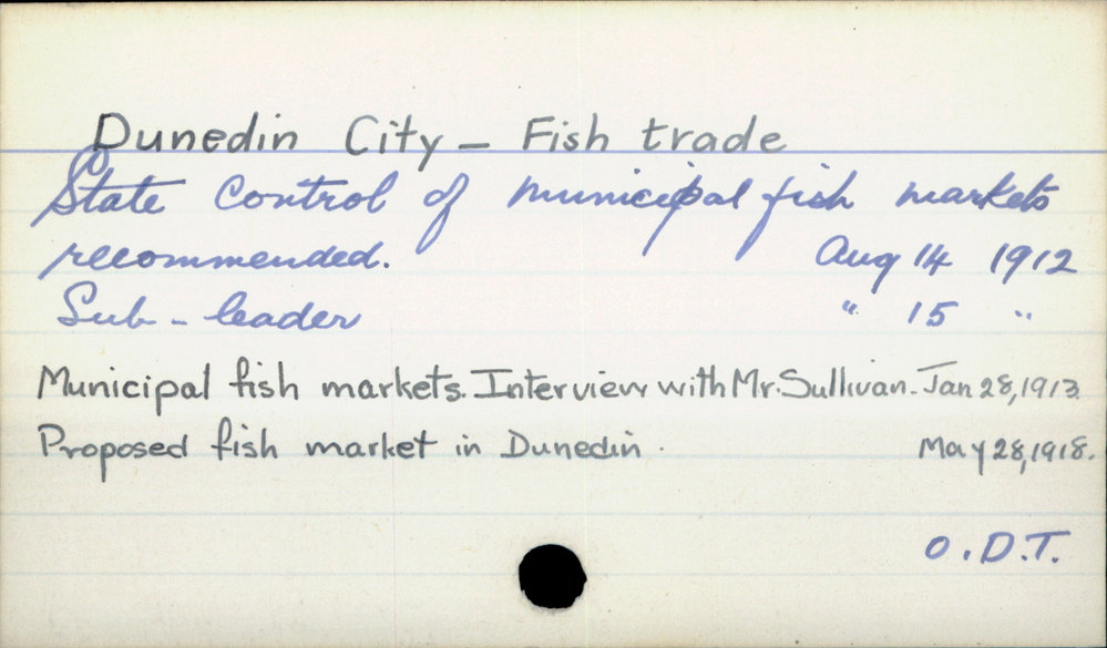 Dunedin City - Fish trade