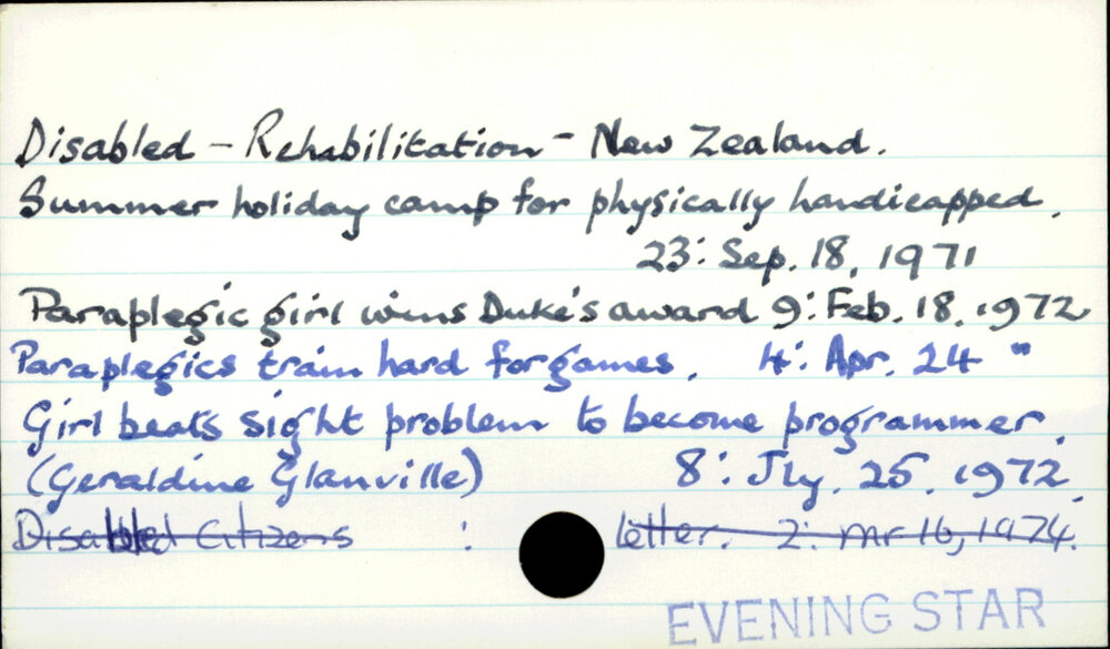 Disabled - Rehabilitation - New Zealand