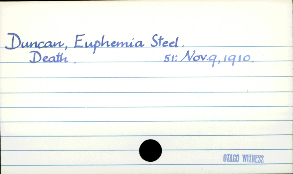 Duncan, Euphemia Steel.