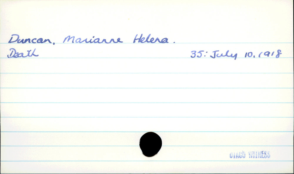 Duncan, Marianne Helena.