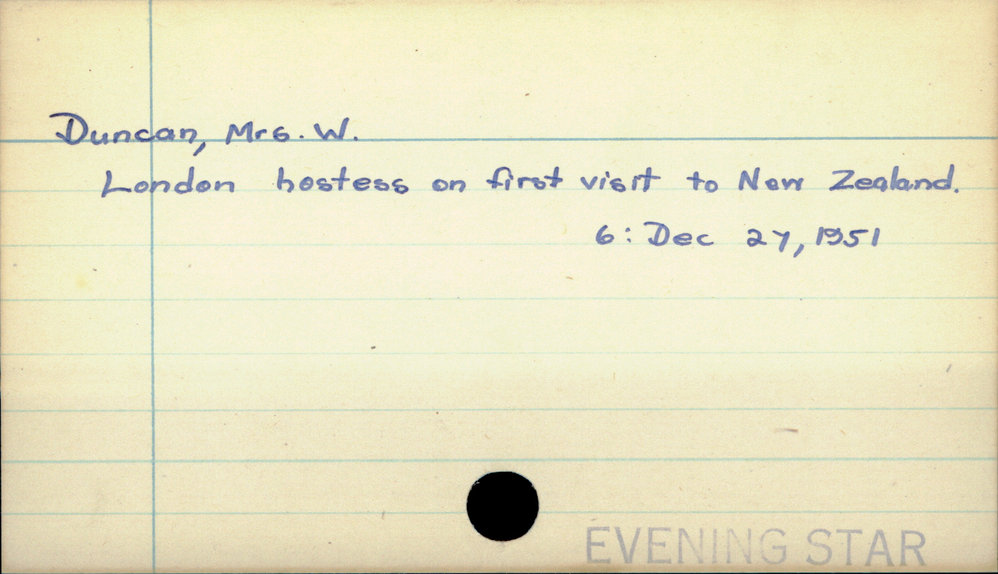 Duncan, Mrs. W.