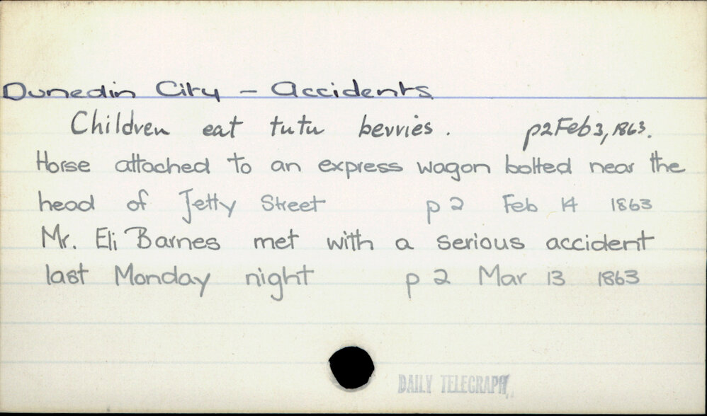 Dunedin City - Accidents