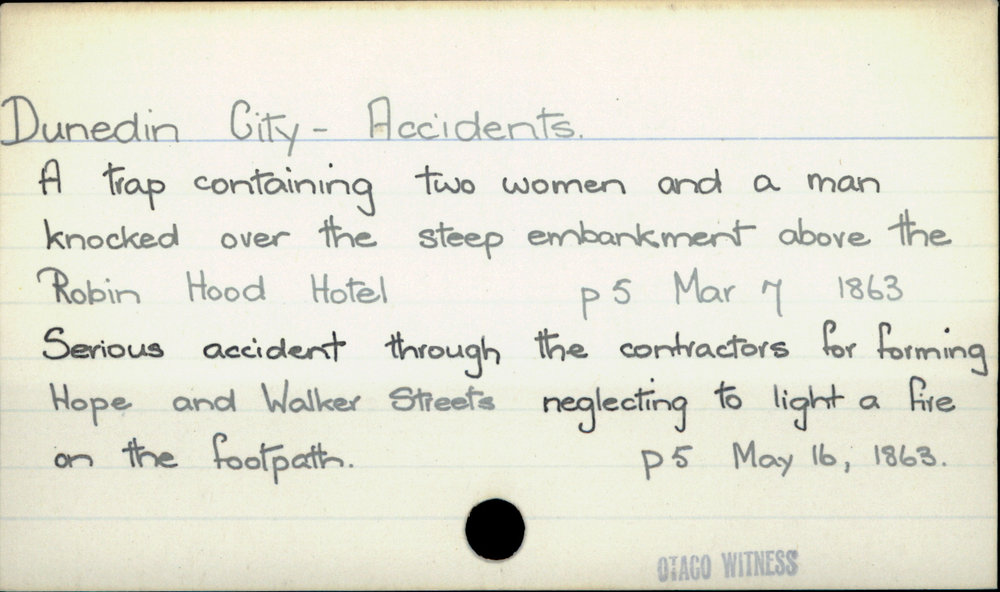 Dunedin City - Accidents