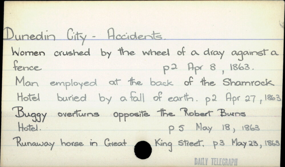 Dunedin City - Accidents