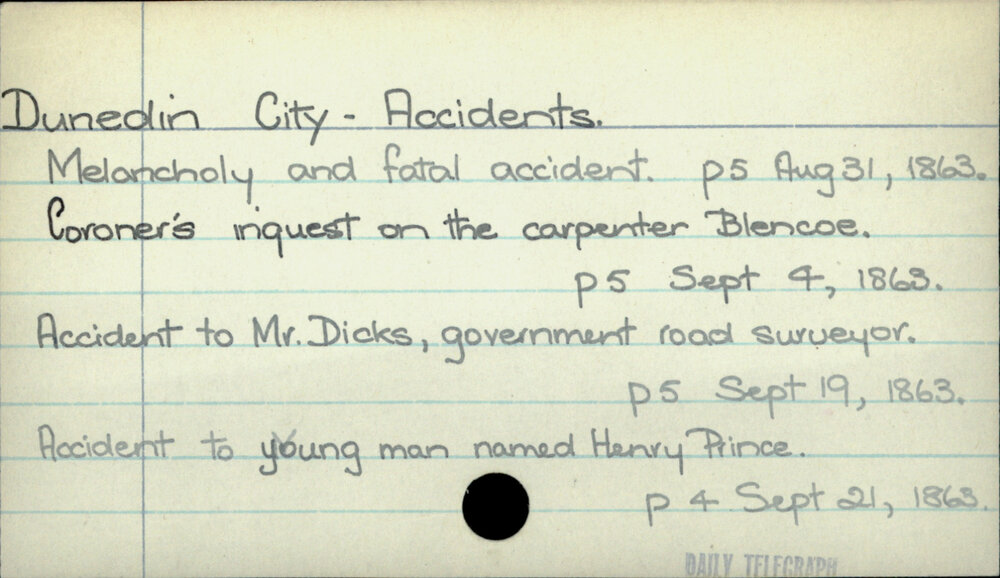 Dunedin City - Accidents