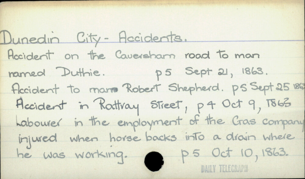 Dunedin City - Accidents