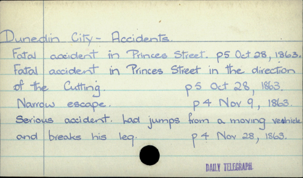Dunedin City - Accidents