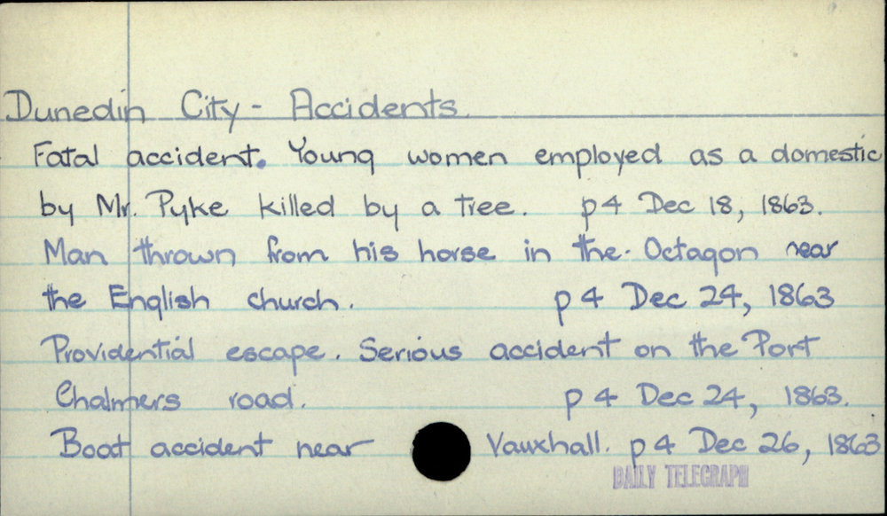 Dunedin City - Accidents