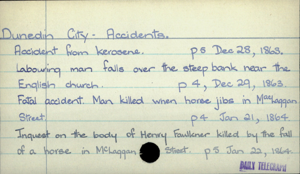 Dunedin City - Accidents