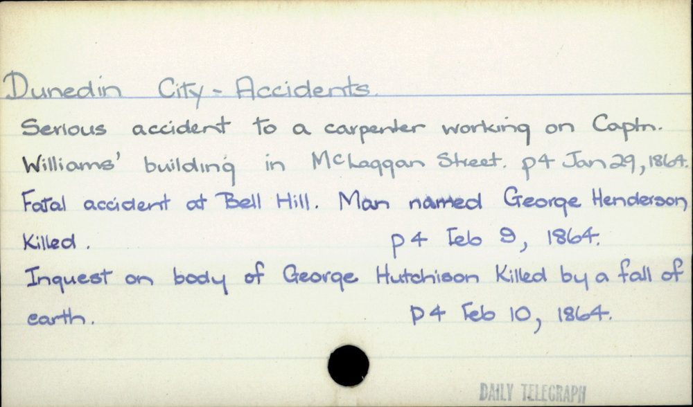 Dunedin City - Accidents