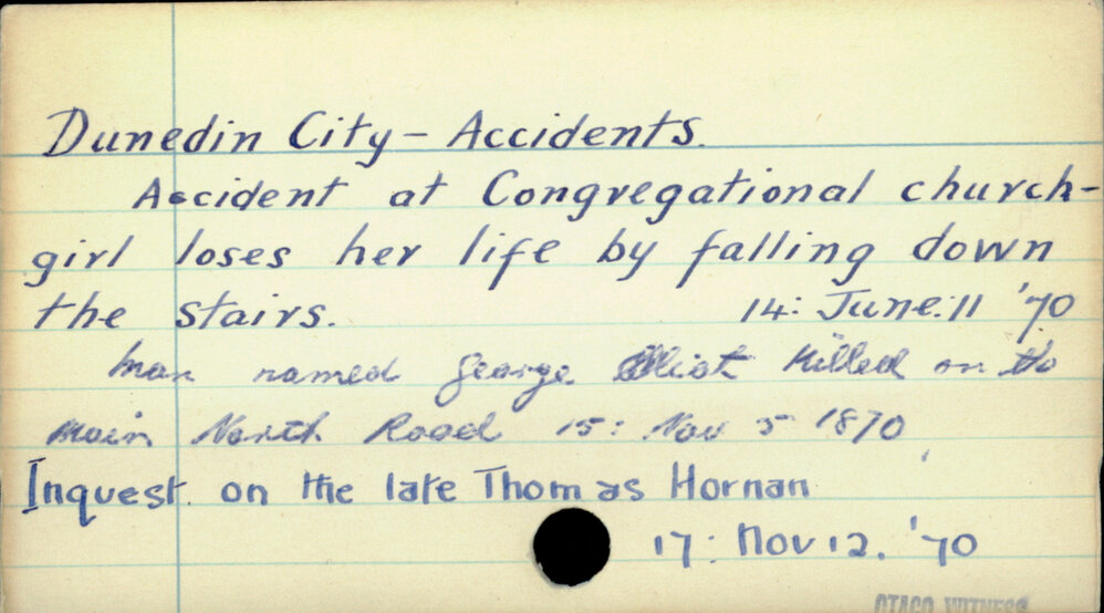 Dunedin City - Accidents