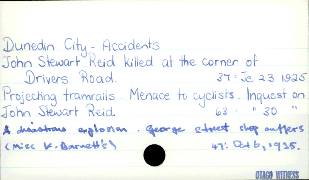 Dunedin City - Accidents