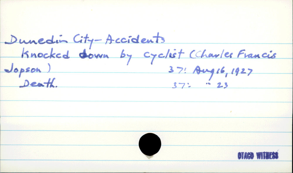 Dunedin City - Accidents
