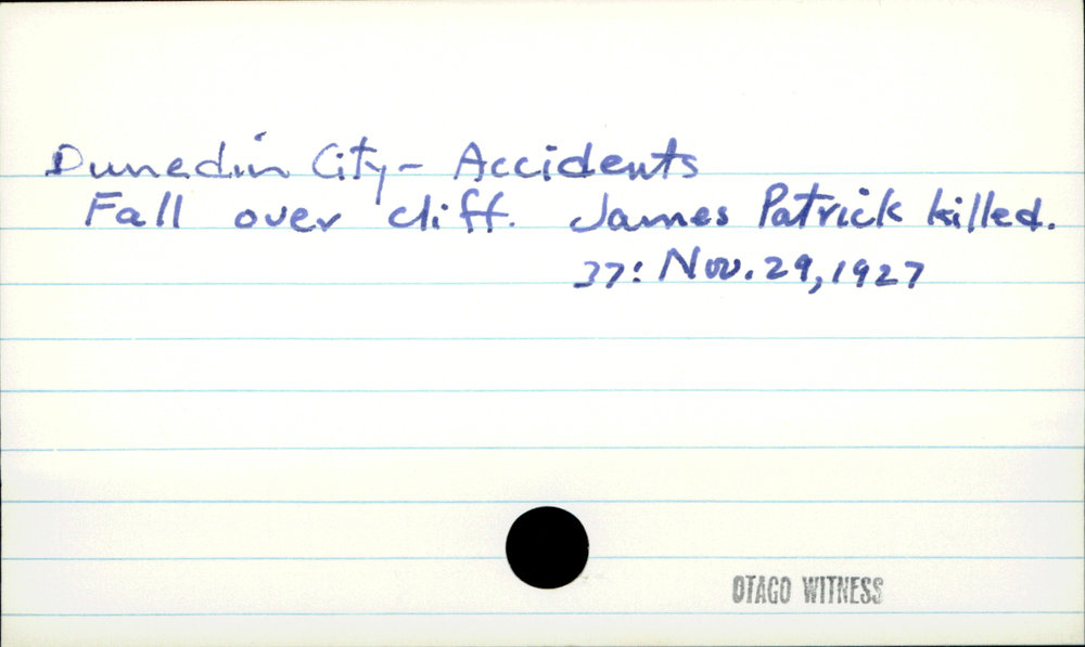 Dunedin City - Accidents