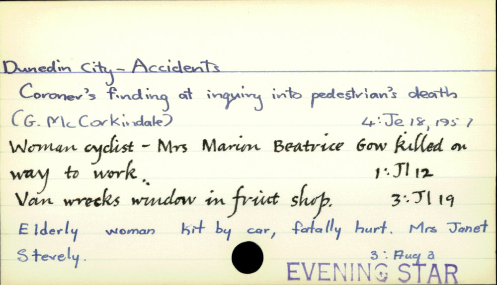 Dunedin City - Accidents